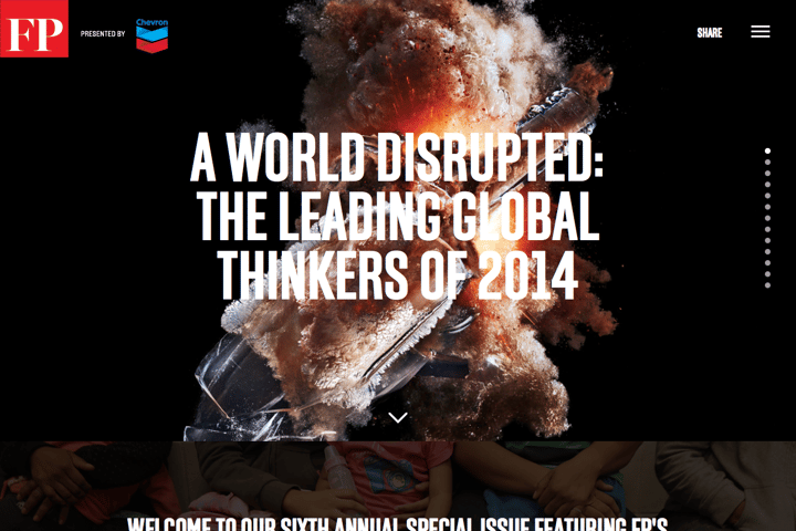 The Leading Global Thinkers of 2014 website preview